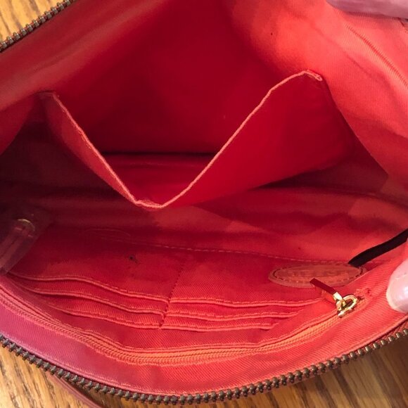 Fossil Melon Color Crossbody Shoulder Trap Leather Bag - Picture 5 of 12